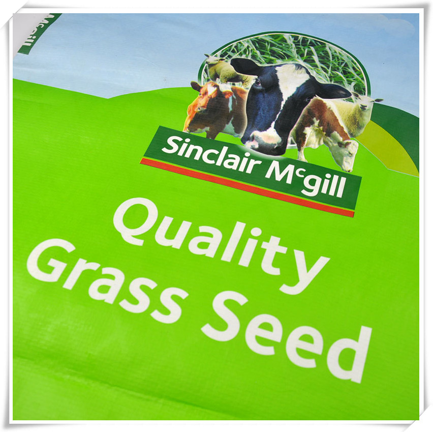 Excellent Pringting Qualtity of 25kg Grass Seed Anti-Slip Square Bottom Woven Polypropylene Bag 2