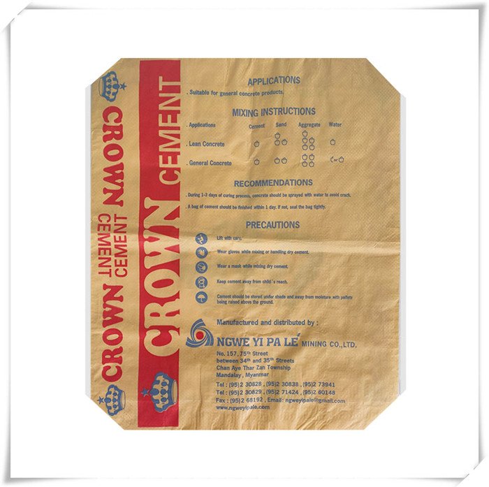 50KG Woven Polypropylene Cement Valve Bag Back Side