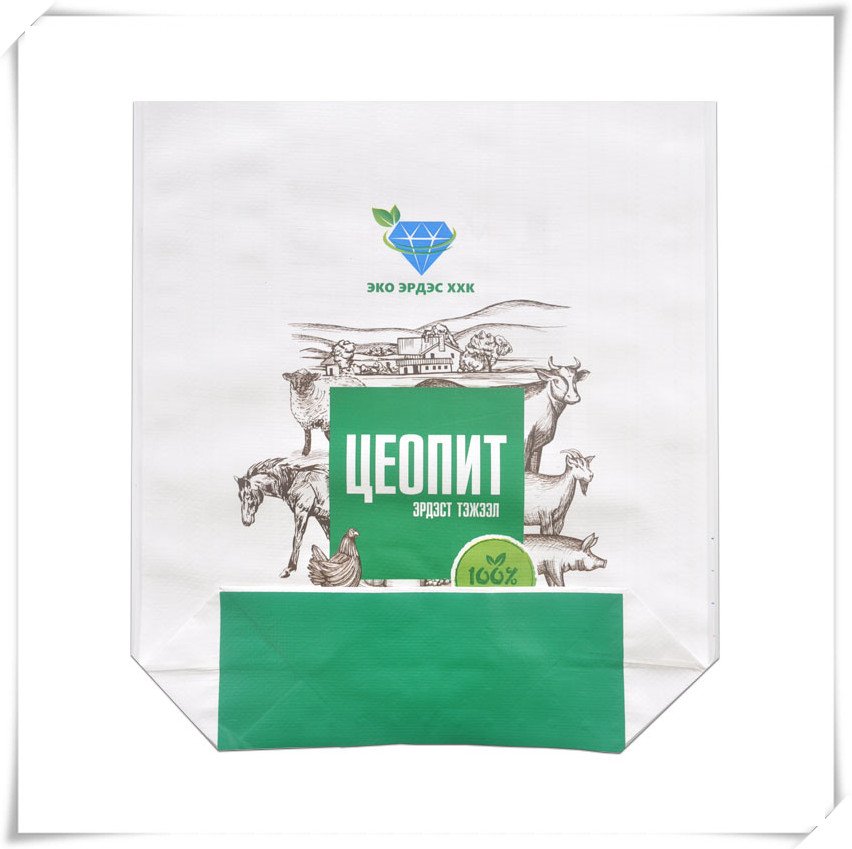 5kg Block Bottom PP Woven Bag for Animal Feed Front Side