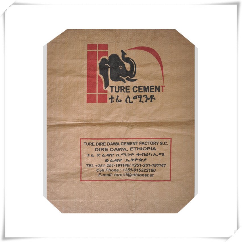 50KG Water Resistant PP Cement Valve Bag Back Side